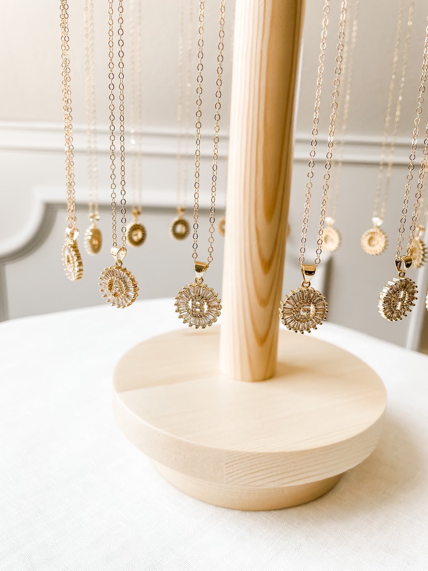 CZ Pave Initial Necklace