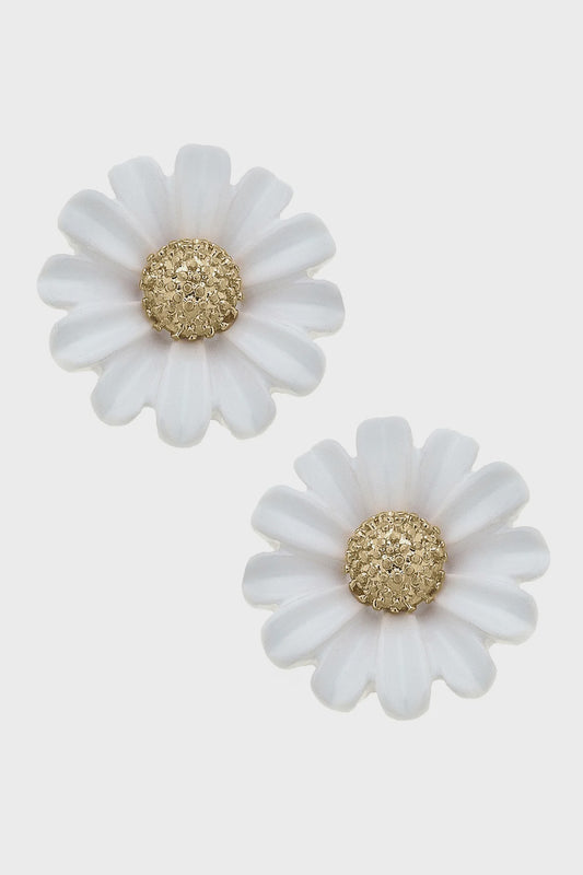 Gerber Daisy Enamel Stud Earrings