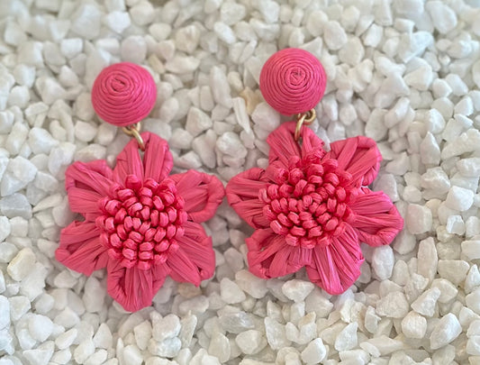Pink Flower Earrings