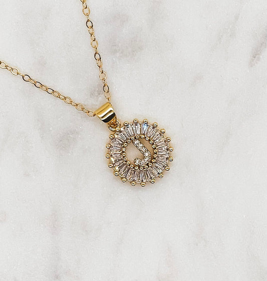 CZ Pave Initial Necklace